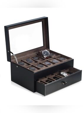 Bey-Berk Leather watch case holds 20 watches NEW! Retails $250